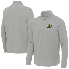 Heather Gray Athletics Antigua Sync Tri-Blend Quarter-Zip Pullover
