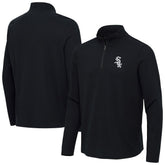 Heather Black Chicago White Sox Antigua Sync Tri-Blend Quarter-Zip Pullover