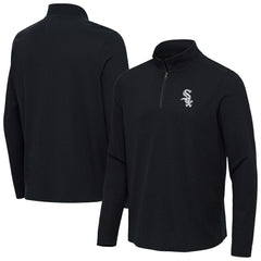 Heather Black Chicago White Sox Antigua Sync Tri-Blend Quarter-Zip Pullover