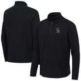 Heather Black Colorado Rockies Antigua Sync Tri-Blend Quarter-Zip Pullover