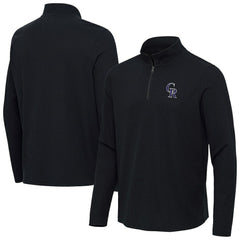 Heather Black Colorado Rockies Antigua Sync Tri-Blend Quarter-Zip Pullover