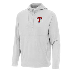 Gray Texas Rangers Antigua Connected Quarter-Zip Pullover Hoodie