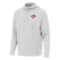 Gray Toronto Blue Jays Antigua Connected Quarter-Zip Pullover Hoodie