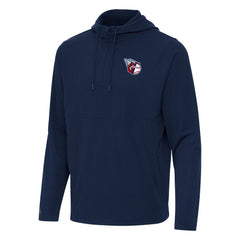 Navy Cleveland Guardians Antigua Connected Quarter-Zip Pullover Hoodie