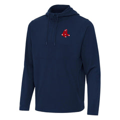 Navy Boston Red Sox Antigua Connected Quarter-Zip Pullover Hoodie