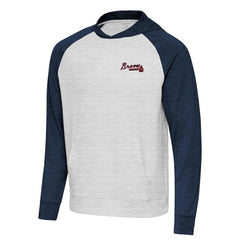 Heather Navy/Gray Atlanta Braves Antigua Urgent Pullover Hoodie