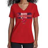 Red St. Louis Cardinals Starter Women's Team Color Shading V-Neck T-Shirt