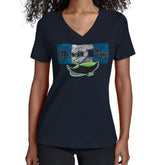 Navy Tampa Bay Rays Starter Women's Team Color Shading V-Neck T-Shirt