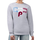 Gray Philadelphia Phillies Starter Women's Team Color Shading Fleece Pullover Sweatshirt
