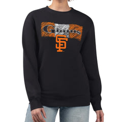Black San Francisco Giants Starter Women's Team Color Shading Fleece Pullover Sweatshirt