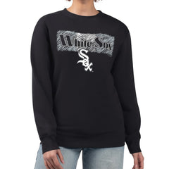 Black Chicago White Sox Starter Women's Team Color Shading Fleece Pullover Sweatshirt