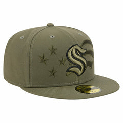 NHL Seattle Kraken New Era Military Appreciation Flag 59FIFTY Fitted Hat