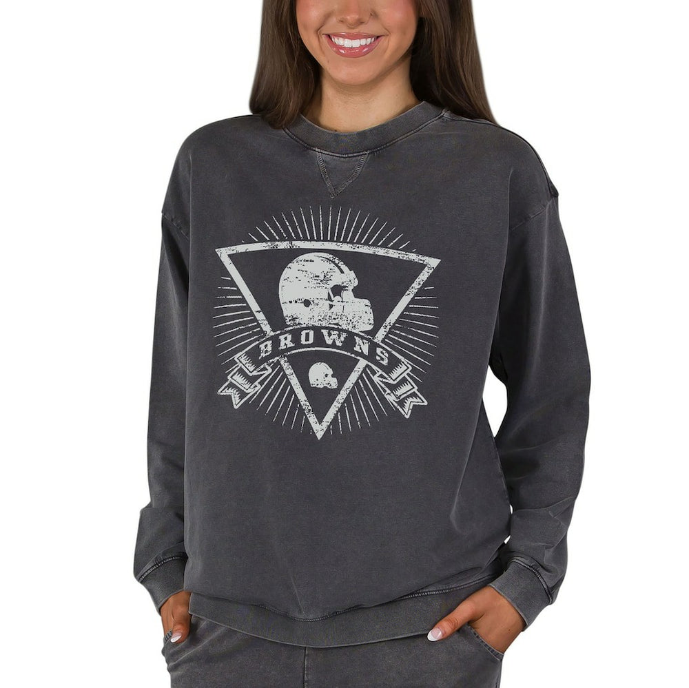 Concepts Sport Women's Boxy Mist French Terry Long Sleeve Top - Cleveland Browns Tops