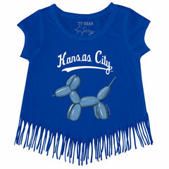 Royal Kansas City Royals Tiny Turnip Girls Youth Balloon Dog Fringe T-Shirt