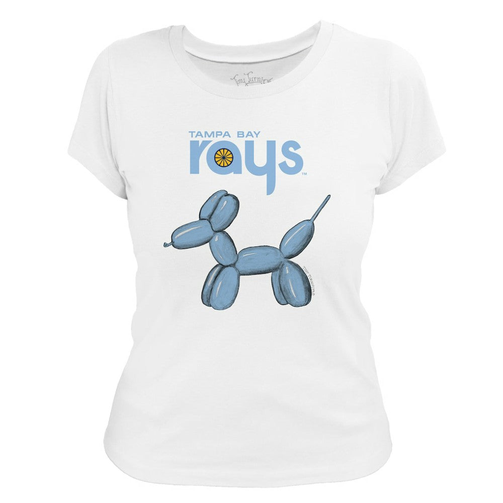 White Tampa Bay Rays Tiny Turnip Women's Balloon Dog T-Shirt