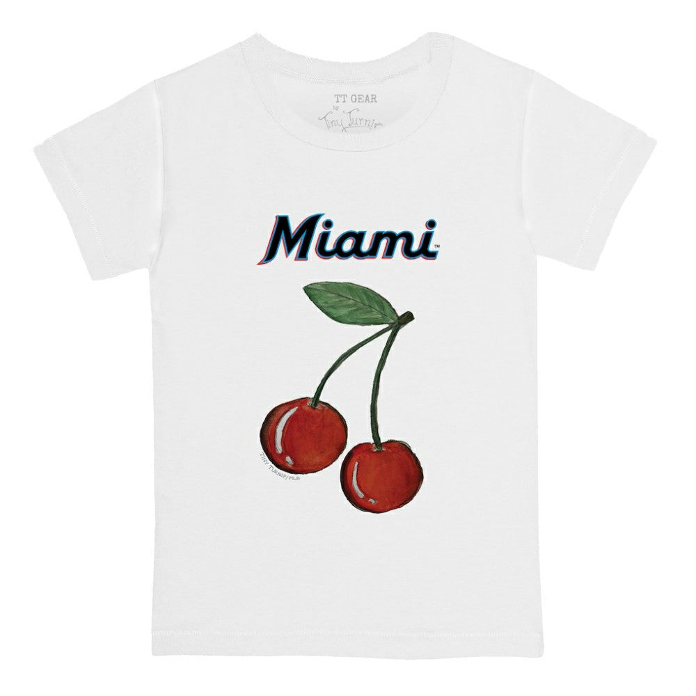 White Miami Marlins Tiny Turnip Youth Cherries T-Shirt