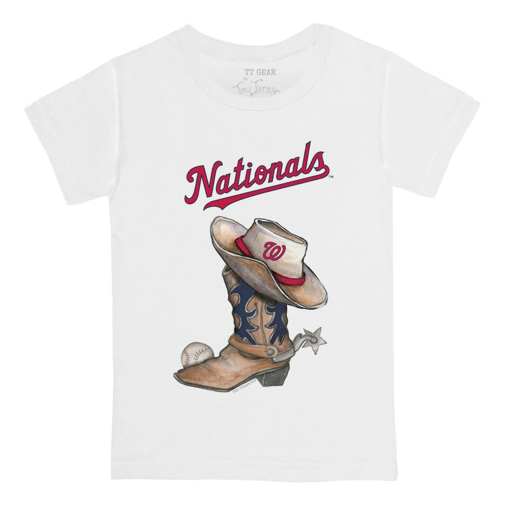 White Washington Nationals Tiny Turnip Youth Cowboy Boot T-Shirt
