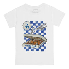 White Los Angeles Dodgers Tiny Turnip Youth Pizza T-Shirt