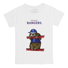 White Texas Rangers Tiny Turnip Youth Sloth T-Shirt