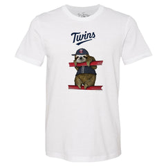 White Minnesota Twins Tiny Turnip Unisex Sloth T-Shirt