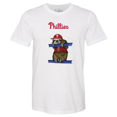 White Philadelphia Phillies Tiny Turnip Unisex Sloth T-Shirt