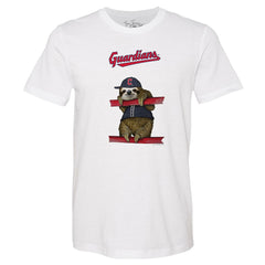 White Cleveland Guardians Tiny Turnip Unisex Sloth T-Shirt