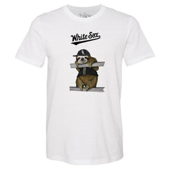 White Chicago White Sox Tiny Turnip Unisex Sloth T-Shirt