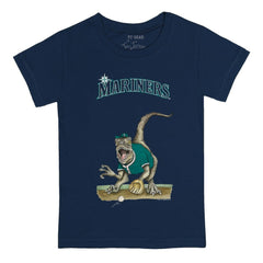 Navy Seattle Mariners Tiny Turnip Youth Velociraptor T-Shirt