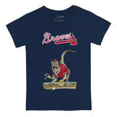 Navy Atlanta Braves Tiny Turnip Youth Velociraptor T-Shirt