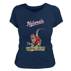 Navy Washington Nationals Tiny Turnip Women's Velociraptor T-Shirt