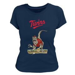 Navy Minnesota Twins Tiny Turnip Women's Velociraptor T-Shirt