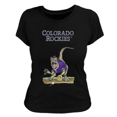 Black Colorado Rockies Tiny Turnip Women's Velociraptor T-Shirt