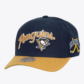 NHL Pittsburgh Penguins Mitchell & Ness x Just Don Wave Script Pro Strapback Hat
