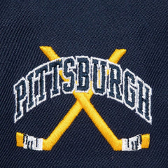 NHL Pittsburgh Penguins Mitchell & Ness x Just Don Wave Script Pro Strapback Hat