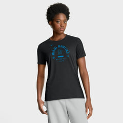 Black Miami Marlins Nike Women's Authentic Collection Early Work Tri-Blend Dri-FIT T-Shirt