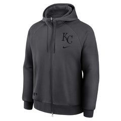Anthracite Kansas City Royals Nike Authentic Collection Player Raglan Dri-FIT Full-Zip Hoodie