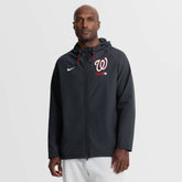 Navy Washington Nationals Nike Authentic Collection Raglan Therma-FIT Full-Zip Hooded Jacket