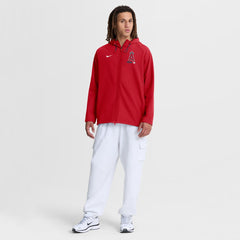 Red Los Angeles Angels Nike Authentic Collection Raglan Therma-FIT Full-Zip Hooded Jacket