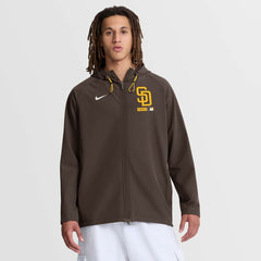 Brown San Diego Padres Nike Authentic Collection Raglan Therma-FIT Full-Zip Hooded Jacket