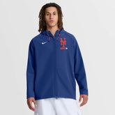 Royal New York Mets Nike Authentic Collection Raglan Therma-FIT Full-Zip Hooded Jacket