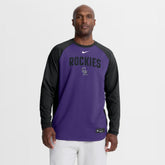 Purple Colorado Rockies Nike Authentic Collection Raglan Dri-FIT Sweatshirt