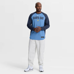 Light Blue Tampa Bay Rays Nike Authentic Collection Raglan Dri-FIT Sweatshirt