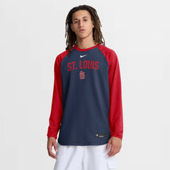Navy St. Louis Cardinals Nike Authentic Collection Raglan Dri-FIT Sweatshirt