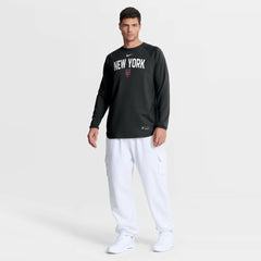 Black New York Mets Nike Authentic Collection Raglan Dri-FIT Sweatshirt