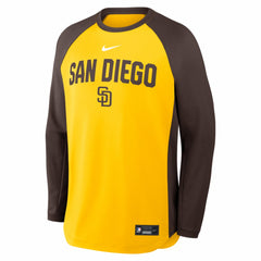 Gold San Diego Padres Nike Authentic Collection Raglan Dri-FIT Sweatshirt