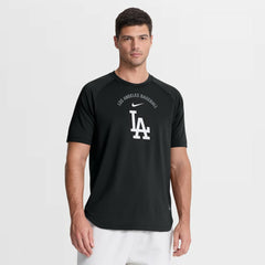 Black Los Angeles Dodgers Nike Authentic Collection Batting Practice Pre-Game Raglan Dri-FIT Top