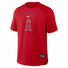 Red Los Angeles Angels Nike Authentic Collection Batting Practice Pre-Game Raglan Dri-FIT Top