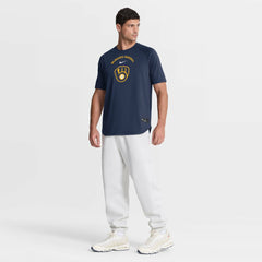 Navy Milwaukee Brewers Nike Authentic Collection Batting Practice Pre-Game Raglan Dri-FIT Top