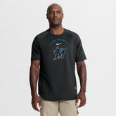 Black Miami Marlins Nike Authentic Collection Batting Practice Pre-Game Raglan Dri-FIT Top