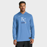 Light Blue Kansas City Royals Nike Authentic Collection Dri-FIT Long Sleeve Hooded T-Shirt